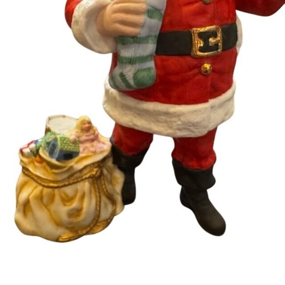 Lenox 1990 Santa Claus Porcelain Figurine With Toy Bag & Gift Details - Picture 4 of 6